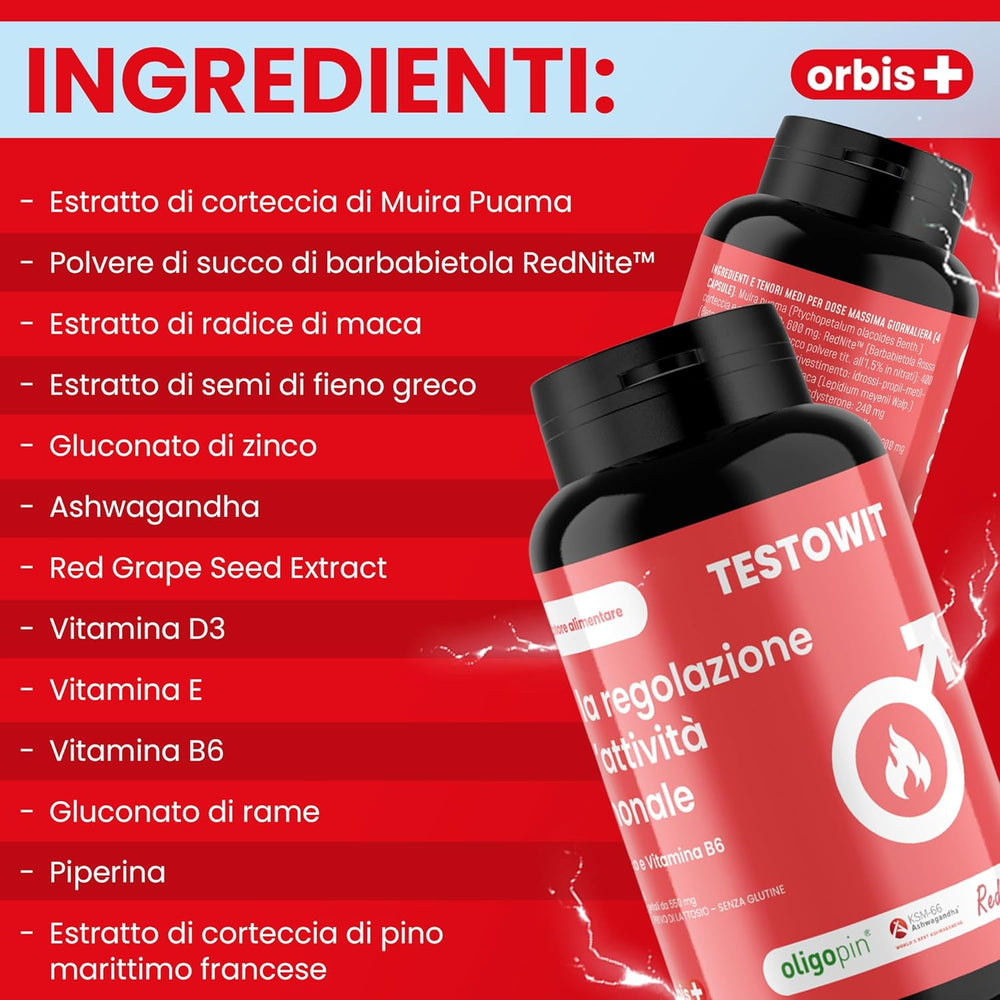 TESTOWIT - Regulación hormonal 120 cps - 1+1 - ORBIS Lifestyle