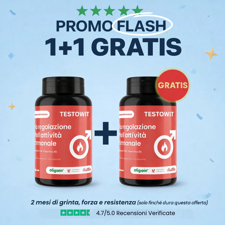 TESTOWIT - Regolazione ormonale 120 cps - 2x1 ORBIS Lifestyle