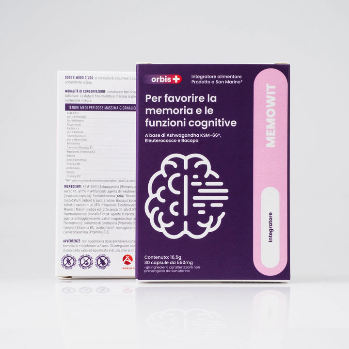MEMOWIT - Ashwagandha KSM-66® y Vitamina B12 (30 cápsulas) - ORBIS Lifestyle
